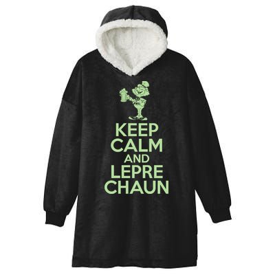 St Patrick's Day Keep Calm And Lepre Chaun  Hooded Wearable Blanket
