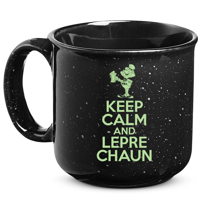 St Patrick's Day Keep Calm And Lepre Chaun  15oz Campfire Ceramic Mug