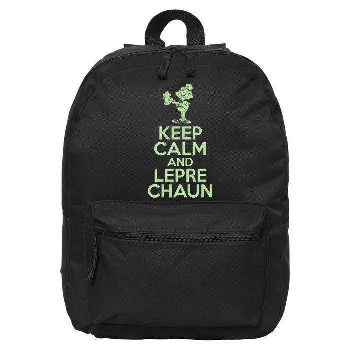 St Patrick's Day Keep Calm And Lepre Chaun  16 in Basic Backpack
