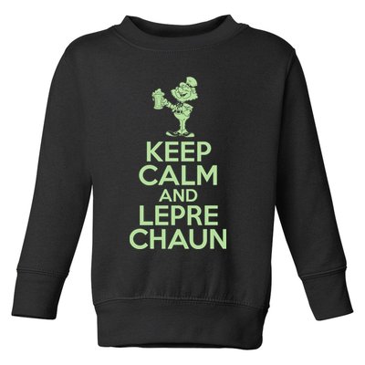 St Patrick's Day Keep Calm And Lepre Chaun  Toddler Sweatshirt