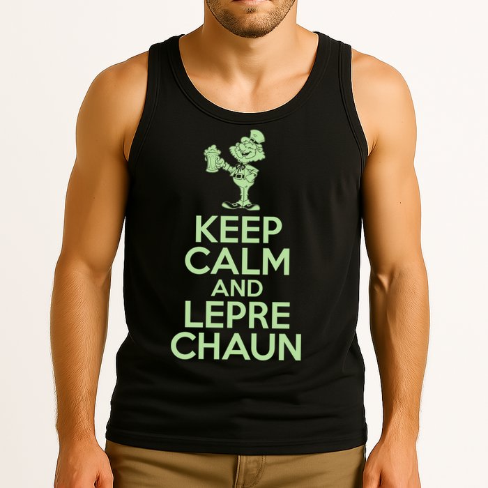St Patrick's Day Keep Calm And Lepre Chaun  Tank Top