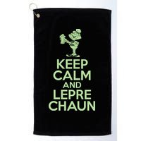 St Patrick's Day Keep Calm And Lepre Chaun  Golf Towel