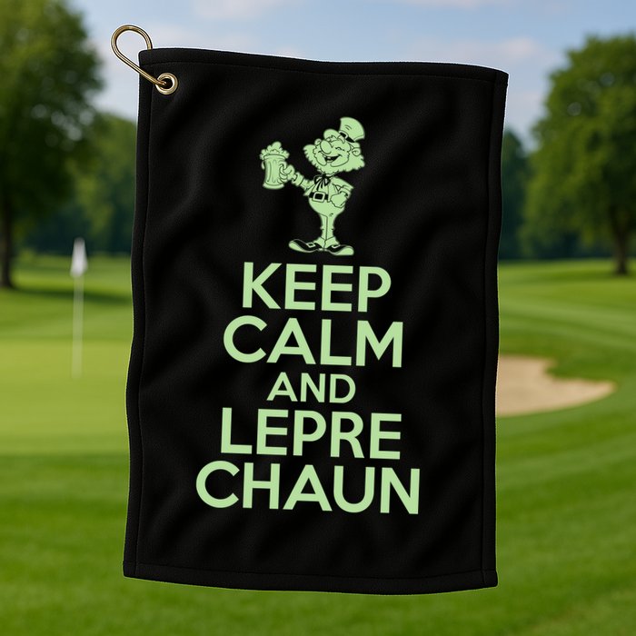 St Patrick's Day Keep Calm And Lepre Chaun  Golf Towel