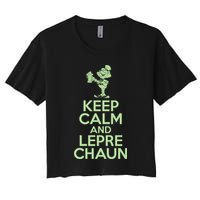St Patrick's Day Keep Calm And Lepre Chaun  Crop Top