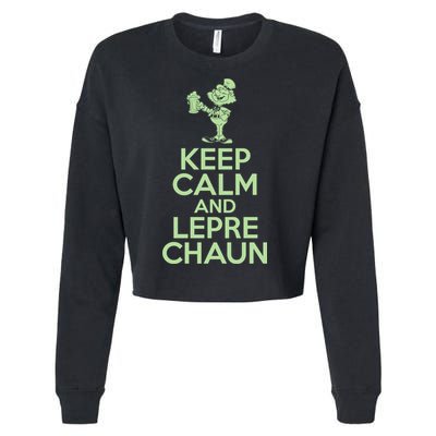 St Patrick's Day Keep Calm And Lepre Chaun  Cropped Pullover Crew