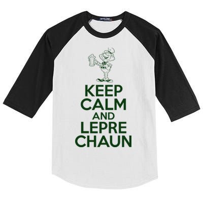 St Patrick's Day Keep Calm And Lepre Chaun  Kids Colorblock Raglan Jersey