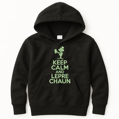 St Patrick's Day Keep Calm And Lepre Chaun  Kids Hoodie