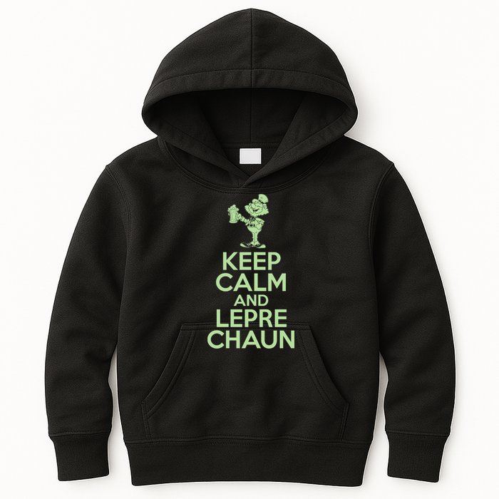 St Patrick's Day Keep Calm And Lepre Chaun  Kids Hoodie