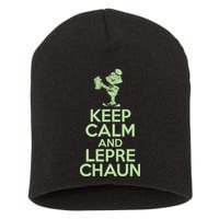 St Patrick's Day Keep Calm And Lepre Chaun  Short Acrylic Beanie
