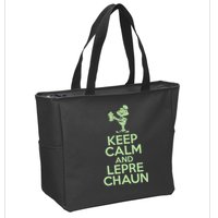 St Patrick's Day Keep Calm And Lepre Chaun  Zip Tote Bag