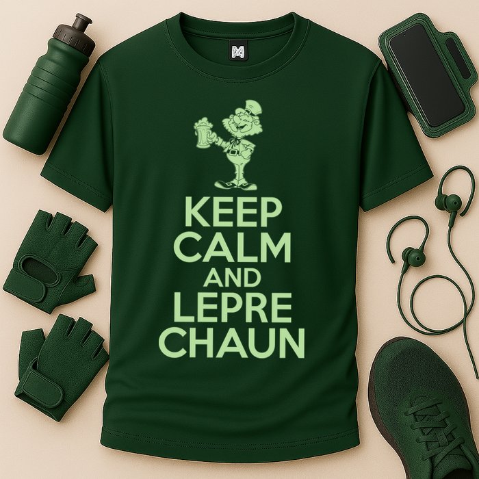 St Patrick's Day Keep Calm And Lepre Chaun  Performance Shirt