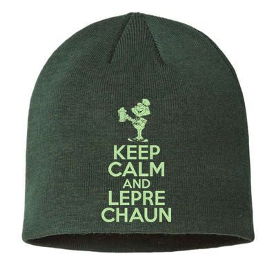 St Patrick's Day Keep Calm And Lepre Chaun  Sustainable Beanie