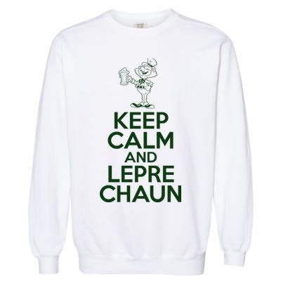 St Patrick's Day Keep Calm And Lepre Chaun  Garment-Dyed Sweatshirt