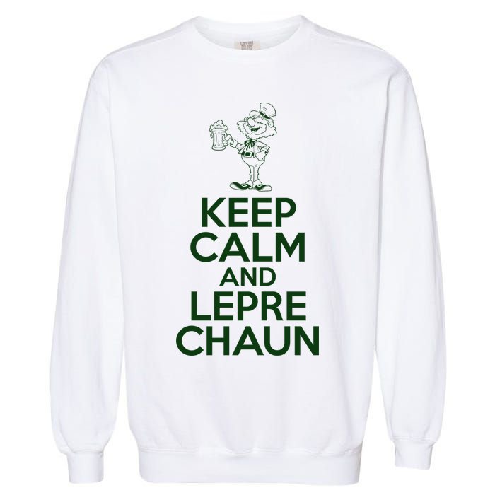 St Patrick's Day Keep Calm And Lepre Chaun  Garment-Dyed Sweatshirt