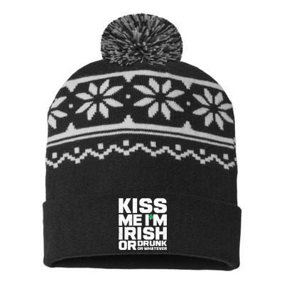 St Patrick's Day Kiss Me I'm Irish Or Drunk Or Whatever USA-Made Snowflake Beanie