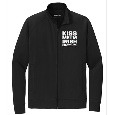 St Patrick's Day Kiss Me I'm Irish Or Drunk Or Whatever Stretch Full-Zip Cadet Jacket