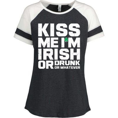 St Patrick's Day Kiss Me I'm Irish Or Drunk Or Whatever Enza Ladies Jersey Colorblock Tee