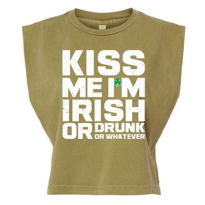 St Patrick's Day Kiss Me I'm Irish Or Drunk Or Whatever Garment-Dyed Women's Muscle Tee