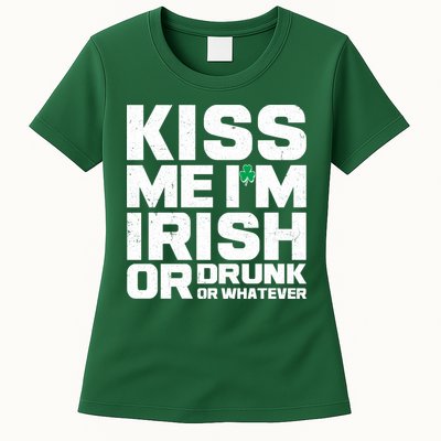 St Patrick's Day Kiss Me I'm Irish Or Drunk Or Whatever Womens T-Shirt