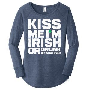 St Patrick's Day Kiss Me I'm Irish Or Drunk Or Whatever Women's Perfect Tri Tunic Long Sleeve Shirt