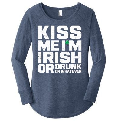 St Patrick's Day Kiss Me I'm Irish Or Drunk Or Whatever Women's Perfect Tri Tunic Long Sleeve Shirt