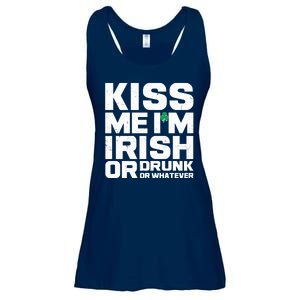 St Patrick's Day Kiss Me I'm Irish Or Drunk Or Whatever Ladies Essential Flowy Tank