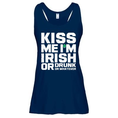 St Patrick's Day Kiss Me I'm Irish Or Drunk Or Whatever Ladies Essential Flowy Tank