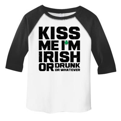 St Patrick's Day Kiss Me I'm Irish Or Drunk Or Whatever Toddler Fine Jersey T-Shirt