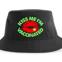 St Patrick's Day Kiss Me I'm Vaccinated Lipstick Shamrock Sustainable Bucket Hat