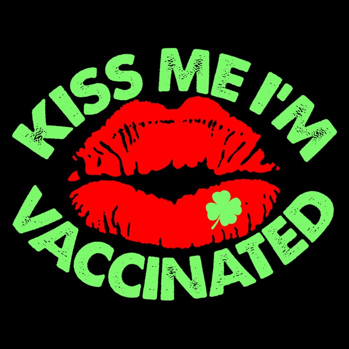 St Patrick's Day Kiss Me I'm Vaccinated Lipstick Shamrock Sustainable Bucket Hat
