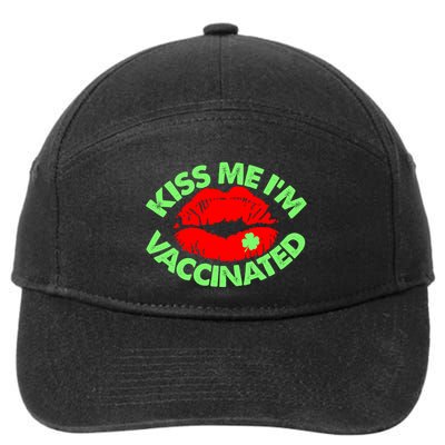 St Patrick's Day Kiss Me I'm Vaccinated Lipstick Shamrock 7-Panel Snapback Hat