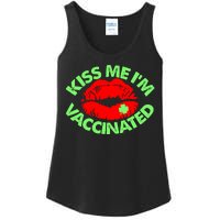 St Patrick's Day Kiss Me I'm Vaccinated Lipstick Shamrock Ladies Essential Tank