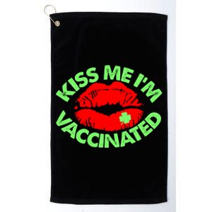 St Patrick's Day Kiss Me I'm Vaccinated Lipstick Shamrock Platinum Collection Golf Towel