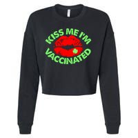 St Patrick's Day Kiss Me I'm Vaccinated Lipstick Shamrock Cropped Pullover Crew