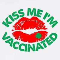 St Patrick's Day Kiss Me I'm Vaccinated Lipstick Shamrock Garment-Dyed Sweatshirt