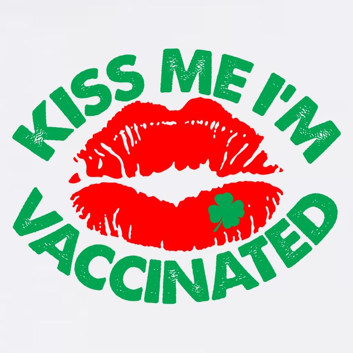 St Patrick's Day Kiss Me I'm Vaccinated Lipstick Shamrock Garment-Dyed Sweatshirt
