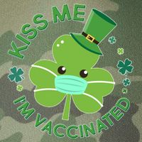St Patrick's Day Kiss Me I'm Vaccinated Shamrock Legacy Tie Dye Trucker Hat