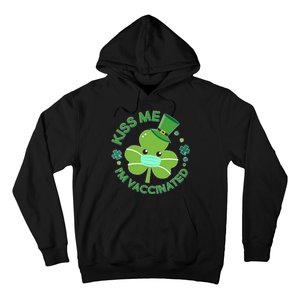 St Patrick's Day Kiss Me I'm Vaccinated Shamrock Hoodie