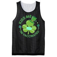 St Patrick's Day Kiss Me I'm Vaccinated Shamrock Mesh Reversible Basketball Jersey Tank