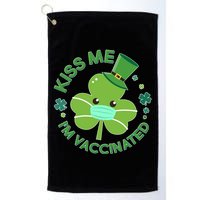 St Patrick's Day Kiss Me I'm Vaccinated Shamrock Golf Towel