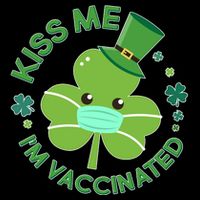 St Patrick's Day Kiss Me I'm Vaccinated Shamrock Women's V-Neck T-Shirt