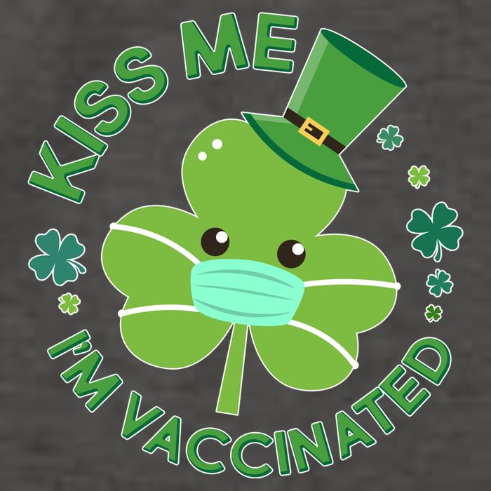 St Patrick's Day Kiss Me I'm Vaccinated Shamrock Vector Backpack