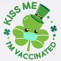 St Patrick's Day Kiss Me I'm Vaccinated Shamrock Garment-Dyed Sweatshirt