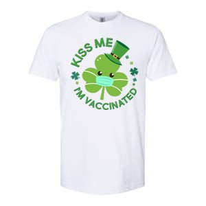 St Patrick's Day Kiss Me I'm Vaccinated Shamrock Softstyle CVC T-Shirt