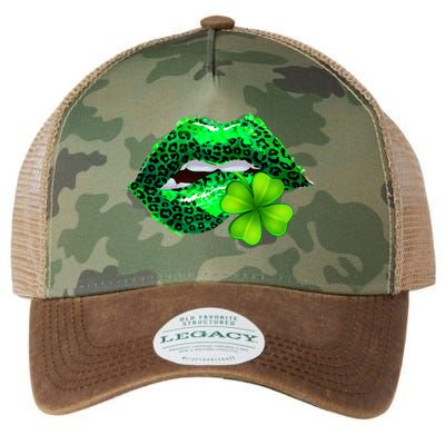 St Patrick's Day Leopard Print Lipstick Shamrock Legacy Tie Dye Trucker Hat