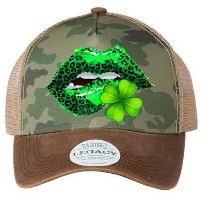 St Patrick's Day Leopard Print Lipstick Shamrock Legacy Tie Dye Trucker Hat