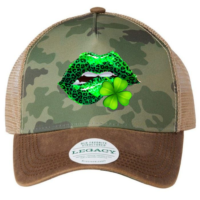 St Patrick's Day Leopard Print Lipstick Shamrock Legacy Tie Dye Trucker Hat