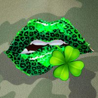 St Patrick's Day Leopard Print Lipstick Shamrock Legacy Tie Dye Trucker Hat