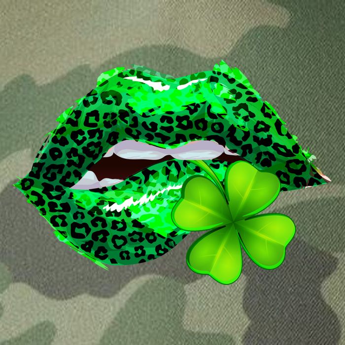 St Patrick's Day Leopard Print Lipstick Shamrock Legacy Tie Dye Trucker Hat
