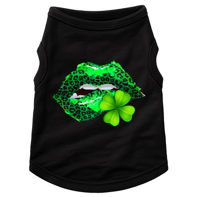 St Patrick's Day Leopard Print Lipstick Shamrock Doggie Tank